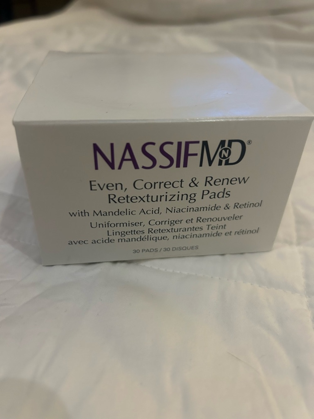 NWT NASSIFMD Even, Correct & Renew Retexturizing Pads - White (30 Ct.)